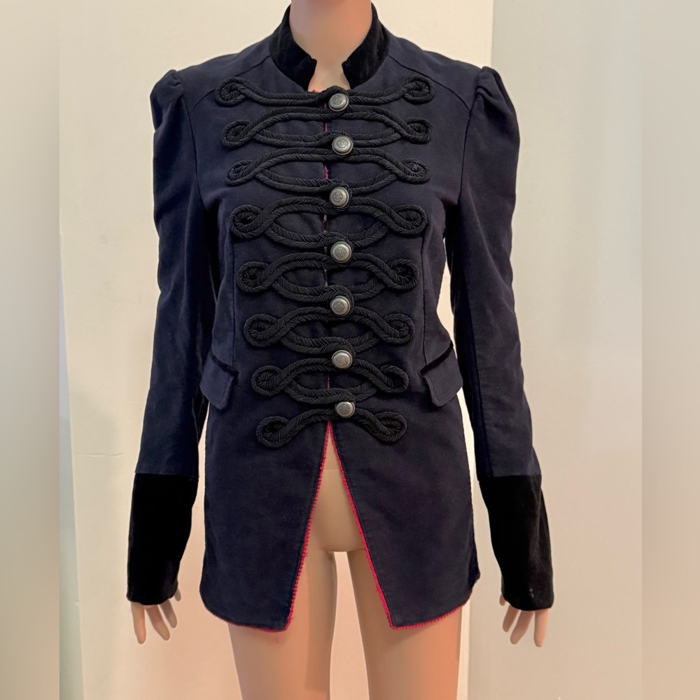 Thrifted VINTAGE Free People, Size: Petite Small, Velvet, Indigo Blue, Jacket